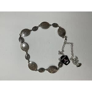 American Bison Silver Tone Western Style Belt